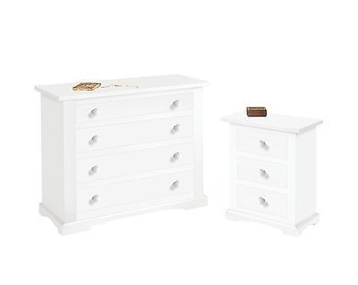 IDMarket - Set di 2 comodini Emmie con 1 cassetto, Legno scandinavo e Bianco