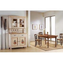 GABINETE MÓVIL CON ALTO VETRINALEGNO MANO SÓLIDO DECORADA