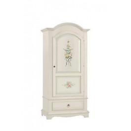 MOBILE CABINET CABINET PROVENZALE IVORY WHITE PAINTED WOOD DECORATED