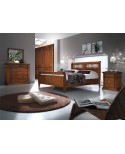 CAMERA MATRIMONIALE NOCE ARMADIO -COMO-LETTO-SPECCHIO-COMODINI LEGNO MASSELLO