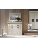 COMO 'CASSETTIERA BRILLANTE BLANCO DE MADERA VENETO 4 PECHO CAJÓN
