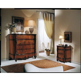 CASSETTIERA COMO CAMERA LEGNO MASSELLO INTARSIATO INTAGLIATOARTIGIANALE