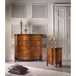 CASSETTIERA COMO CAMERA LEGNO MASSELLO INTARSIATO ARTIGIANALE