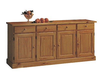 Credenza Grigia 70x34x80 cm in Legno Massello di Pino