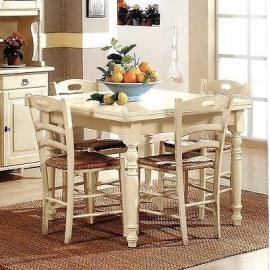 TAVOLO LEGNO 80 X 80 ALLUNGABILE ANTICATO BIANCO - AVORIO - VARI COLORI