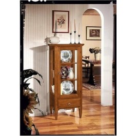 ELEGANTE VETRINA CON CASSETTO ARTE POVERA