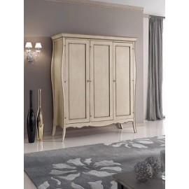 Armario 3 puertas de los dormitorios FORMA DE MARFIL ANTIGUO madera del arte
