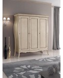 Armario 3 puertas de los dormitorios FORMA DE MARFIL ANTIGUO madera del arte