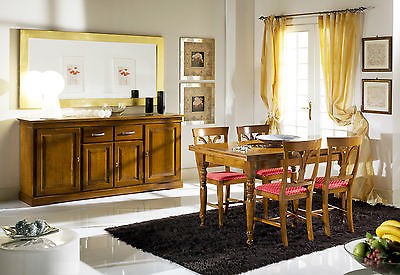 Sedia In Legno Tinta Noce Per Interno Sala Da Pranzo Salotto Cucina Ufficio  Massello Arte Povera