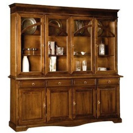 VETRINA CRISTALLIERA 4 ANTE BUGNA LEGNO MASSELLO