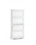MOBILE SHOE CABINET 4 DOORS PAINTED WOOD MATT WHITE