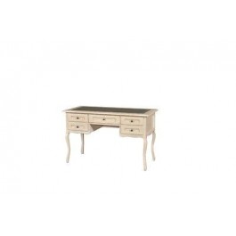WOODEN DESK TABLE TOP COUNTRY ANTIQUE IVORY LEATHER COLLECTION