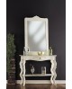 MOBILE CONSOLE PAINTED WOOD IVORY AND ANTIQUE MIRROR INPUT AS PROMO FOT