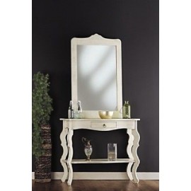 MOBILE CONSOLE PAINTED IVORY ANTIQUE TABLE ENTRY