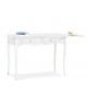TAVOLO LEGNO CONSOLLE SCRIVANIA2 CASSETTI LACCATO BIANCO OPACO CON ALLUNGA