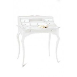 TABLE DESK 5 DRAWERS LACQUERED MATT WHITE