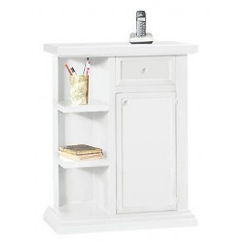 MOBILE PORTA TELEFONO OTTIMA QUALITA' LACCATO BIANCO OPACO 1 ANTA 1 CASSETTO