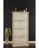 MOBILE SHOE CABINET 4 DOORS PAINTED IVORY ANTIQUE