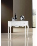 CONSOLE 2 TIROIRS BLANC BRILLANT