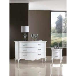 IN OFFERTA COMODINO 2 CASSETTI LACCATO BIANCO