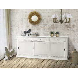 CREDENZA IN LEGNO COLORE BIANCO OPACO ANTE SCORREVOLI