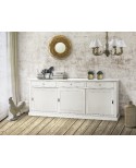 CREDENZA IN LEGNO COLORE BIANCO OPACO ANTE SCORREVOLI