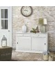 CREDENZA IN LEGNO ANTE SCORREVOLI COL BIANCO OPACO