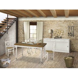 CREDENZA IN LEGNO ANTE SCORREVOLI COL BIANCO OPACO