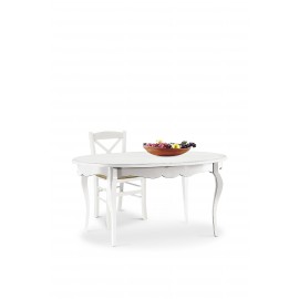 TAVOLO OVALE ALLUNGABILE IN LEGNO BIANCO OPACO