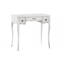 CONSOLA CON escritorio de madera de color blanco mate