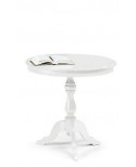 TAVOLO BIANCO OPACO ROTONDO DIAM 60 - TONDO LEGNO MASSELLO LACCATA BIANCO