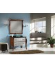 MOBILE BAGNO ARREDO LEGNO MASSELLO ARTIGIANALE LACCATO BICOLORE CON SPECCHIERA