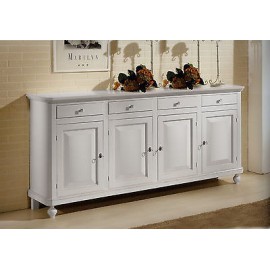 Base móvil puertas del armario 4 NAPOLETANA arte pobre lacado blanco o marfil