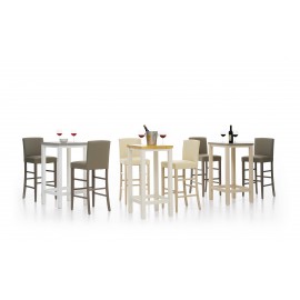 TABLA mesa alta PIANO FIR MADERA CON marfil y gris