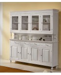 Cómoda de madera base + 4 HABITACIONES escaparate CRISTALLIERA NAPOLETANA blanco mate O Avor
