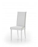 SEDIA IN LEGNO E ECO PELLE IMBOTTITA COL BIANCO MADE IN ITALY
