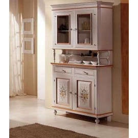 Armario NAPOLETANA BASE + CRISTALLIERACOLORE LIFT blanco decorado