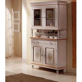 Armario NAPOLETANA BASE + CRISTALLIERACOLORE LIFT blanco decorado