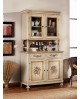 MOBILE CREDENZA CON ALZATA VETRINALEGNO MASSELLO ARTIGIANALE DECORATO