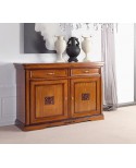 MOBILE CREDENZA LEGNO COLORE NOCE CON INTAGLIO SOGGIORNO PRODOTTO VENETO