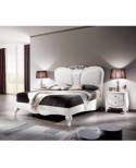 LETTO LEGNO CON TESTATA IN PELLE INTAGLIATO  CHANTAL COLLECTION