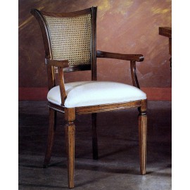 SEDIA POLTRONA IMBOTTITA CON PAGLIA DI VIENNA