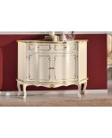 CREDENZA 2 PORTE 1 CASSETTO LEGNO MASSELLO LACCATO BIANCO L121 P45 H91
