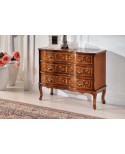 COMO' 3 CASSETTI LEGNO MASSELLO CON INTARSIO  L88 P37 H74