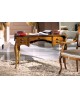 SCRITTOIO 5 CASSETTI LEGNO MASSELLO INTARSIATO DECORATO A MANO