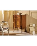 CREDENZA 1 PORTE 1 CASSETTO LEGNO MASSELLO CON INTARSIO  L58 P42 H90