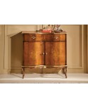 CREDENZA 2 PORTE 1 CASSETTO LEGNO MASSELLO CON INTARSIO COLORE NOCE L87 P42 H90