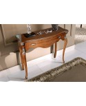 CONSOLE 1 DRAWER WOOD COATED WITH WALNUT INTARSIO