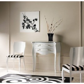 CONSOLE TABLE CHEST LACQUERED SOLID ROUNDED