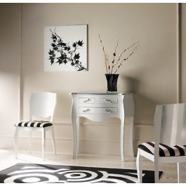 CONSOLE TABLE CHEST LACQUERED SOLID ROUNDED